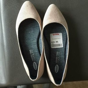 pink casual slip on flats